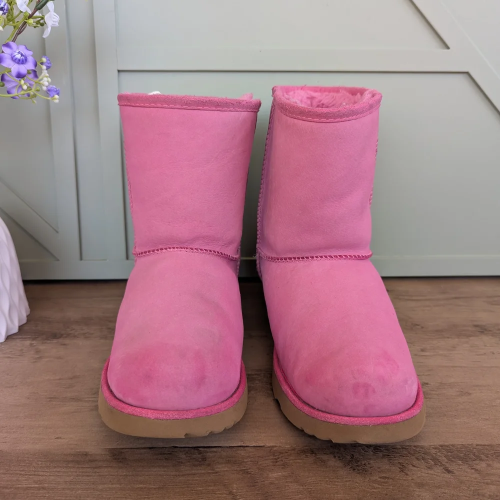 UGG Pink Shearling-Lined Short Boot